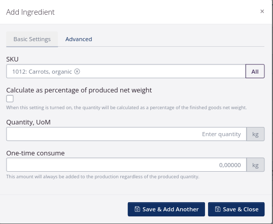 Ajouter des ingrédients