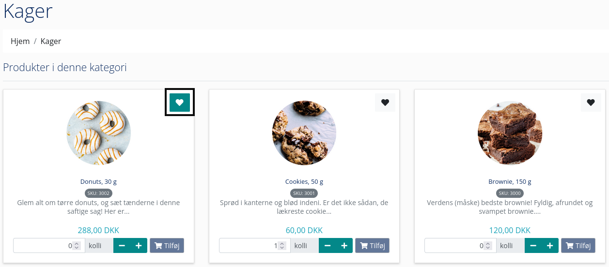 B2B favoritprodukter