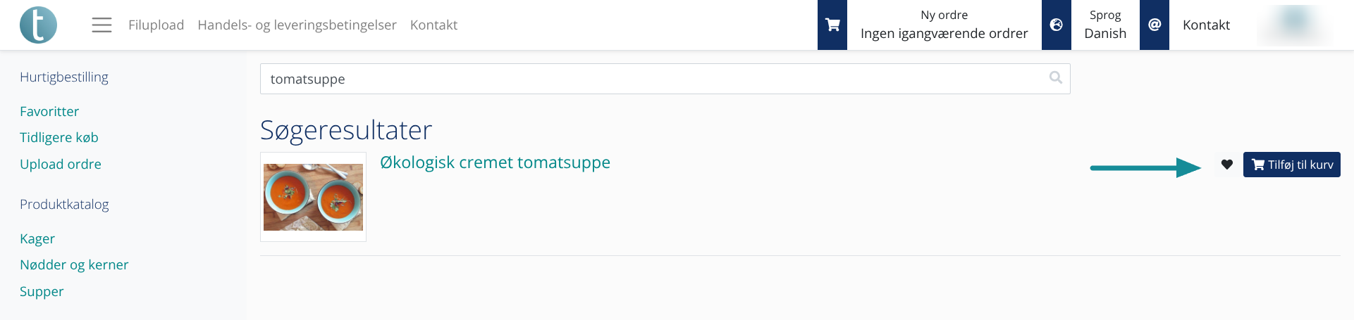 Favoritmarkering fra søg