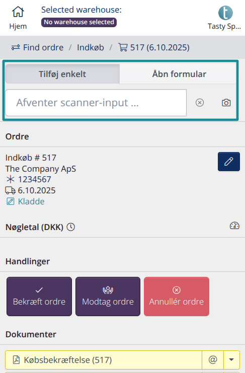 Scanning af stregkoder i mobilversionen
