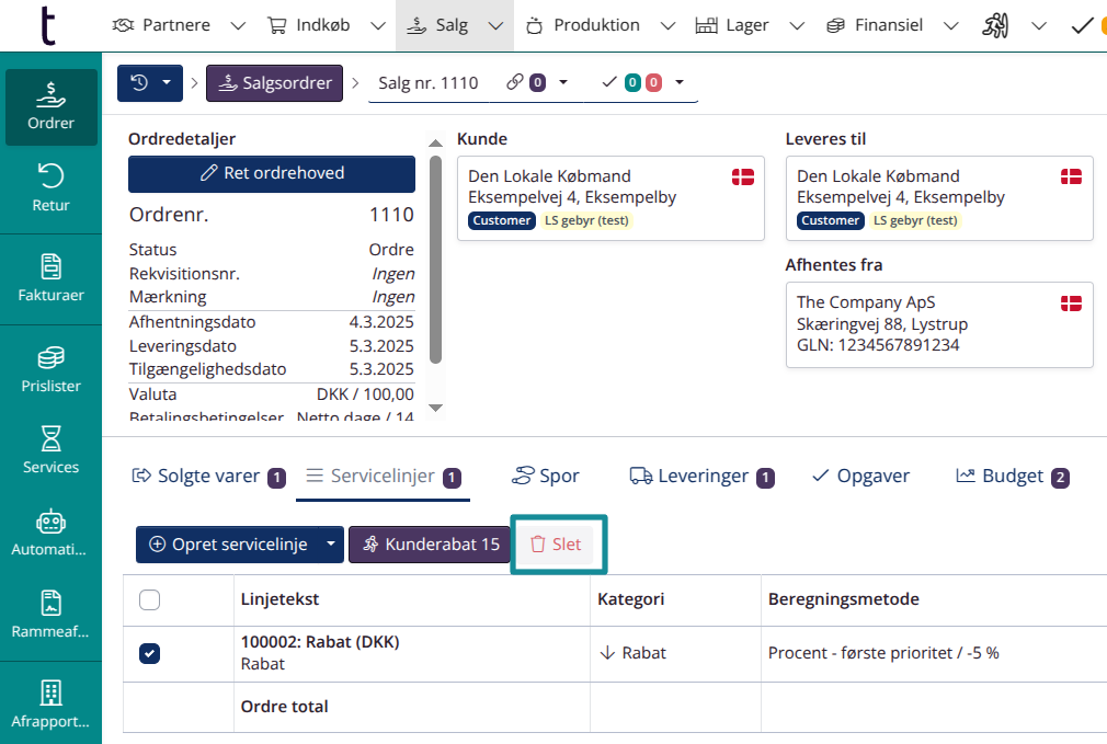 Ny grænseflade: Fjern servicelinjer