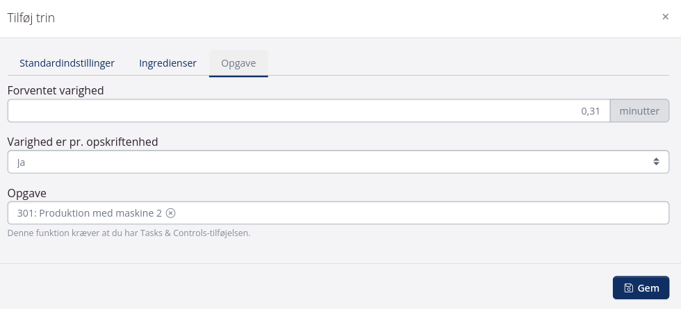 tilføj opgave til arbejdsgang