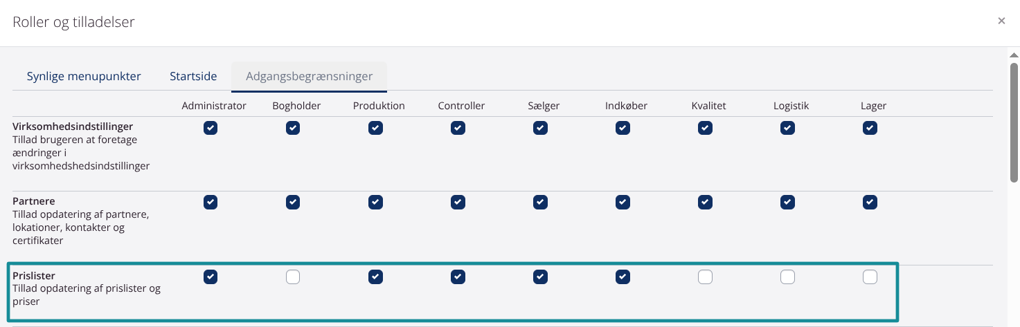 Redigeringstilladelser på rolleniveau