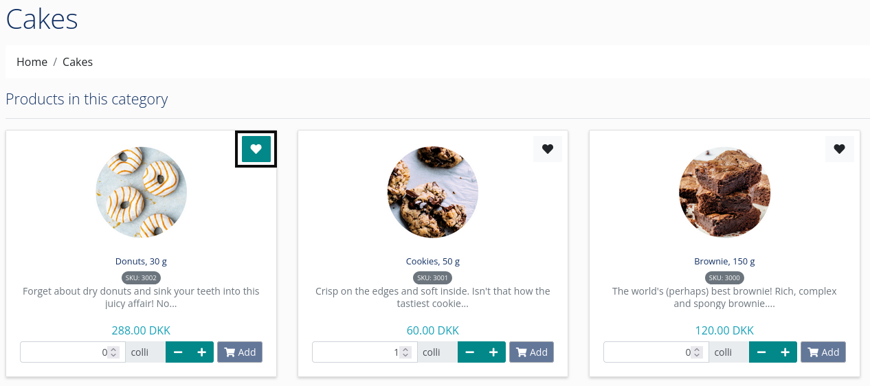 B2B favorite products