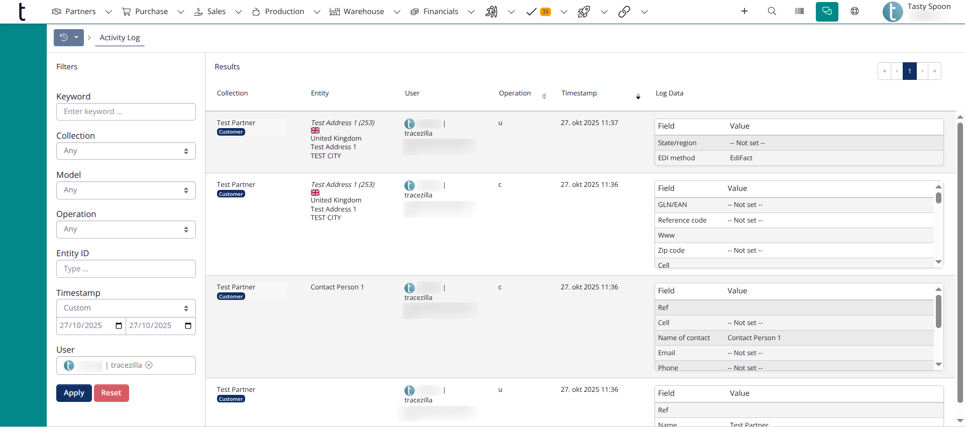 Improved Activity Log