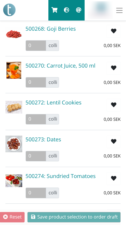 Custom menu items in the mobile version