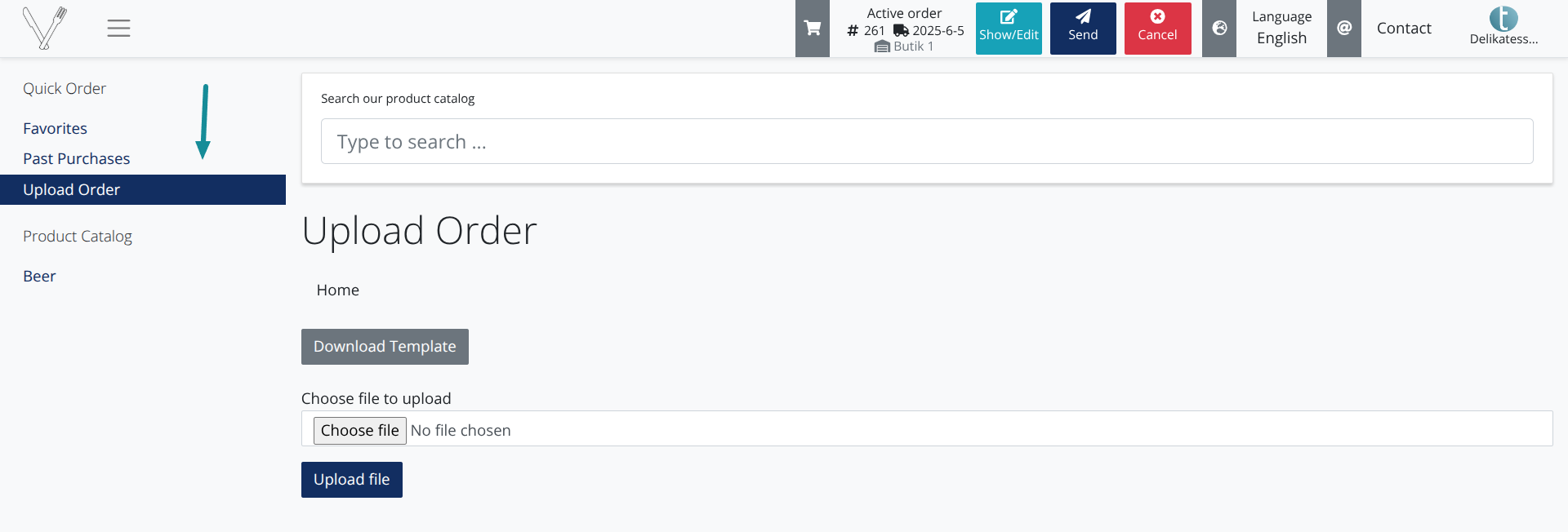 Update B2B orders with the import function