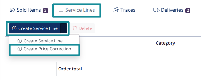 Create price correction