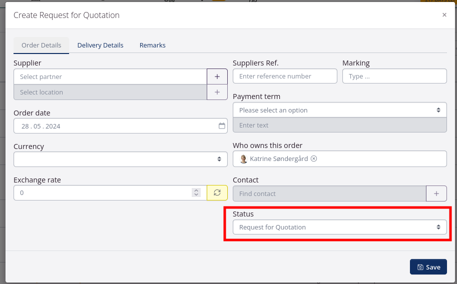 request for quotation