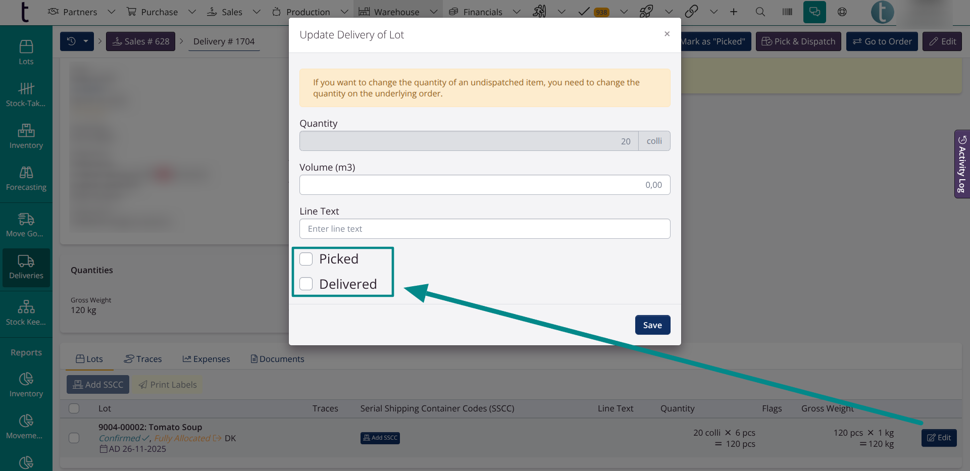 Deliveries: Statuses