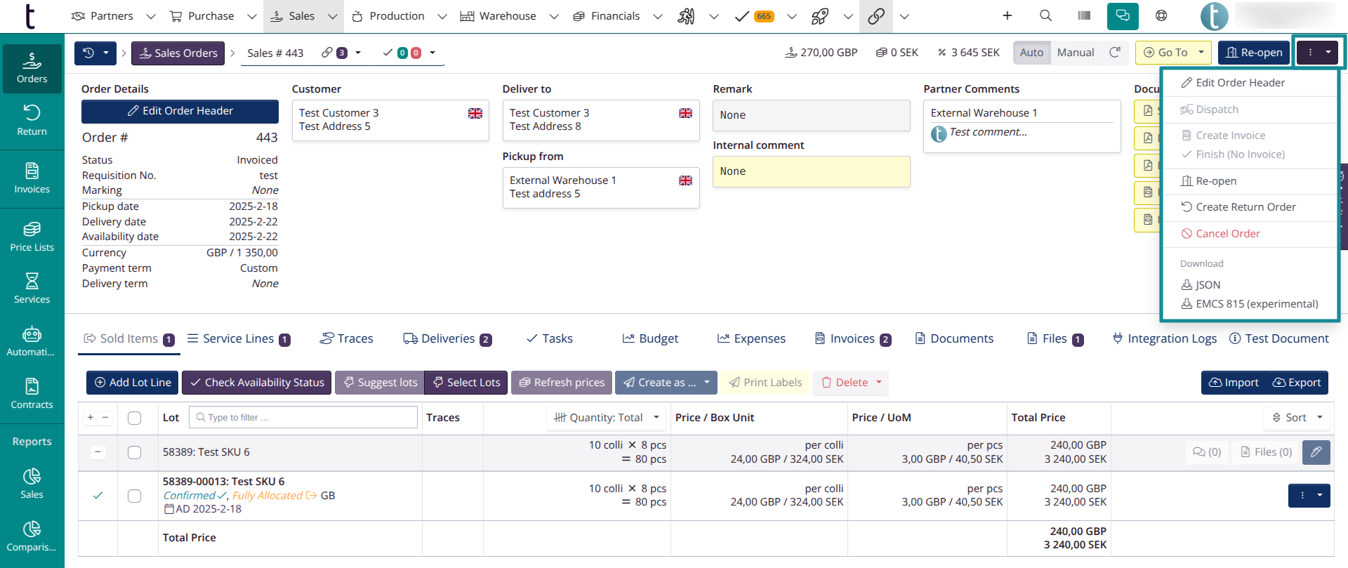 New look for orders - Hidden buttons