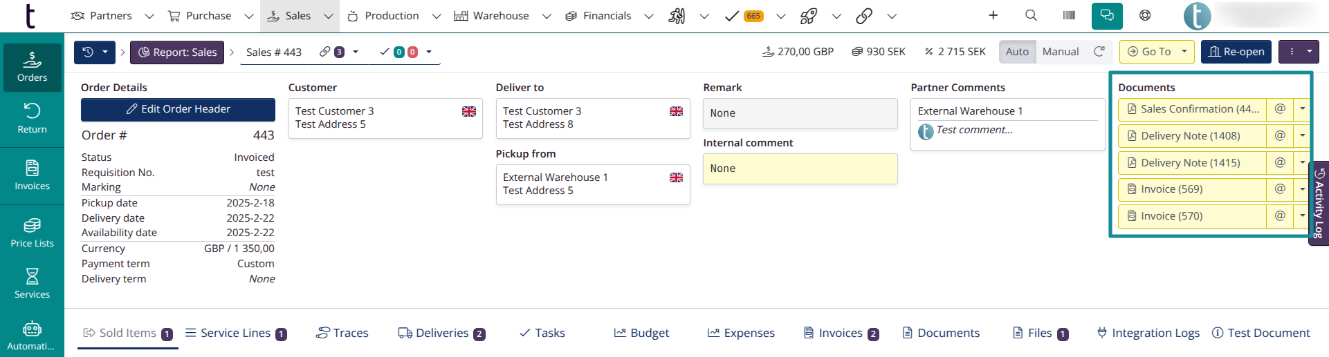 New look for orders: Documents