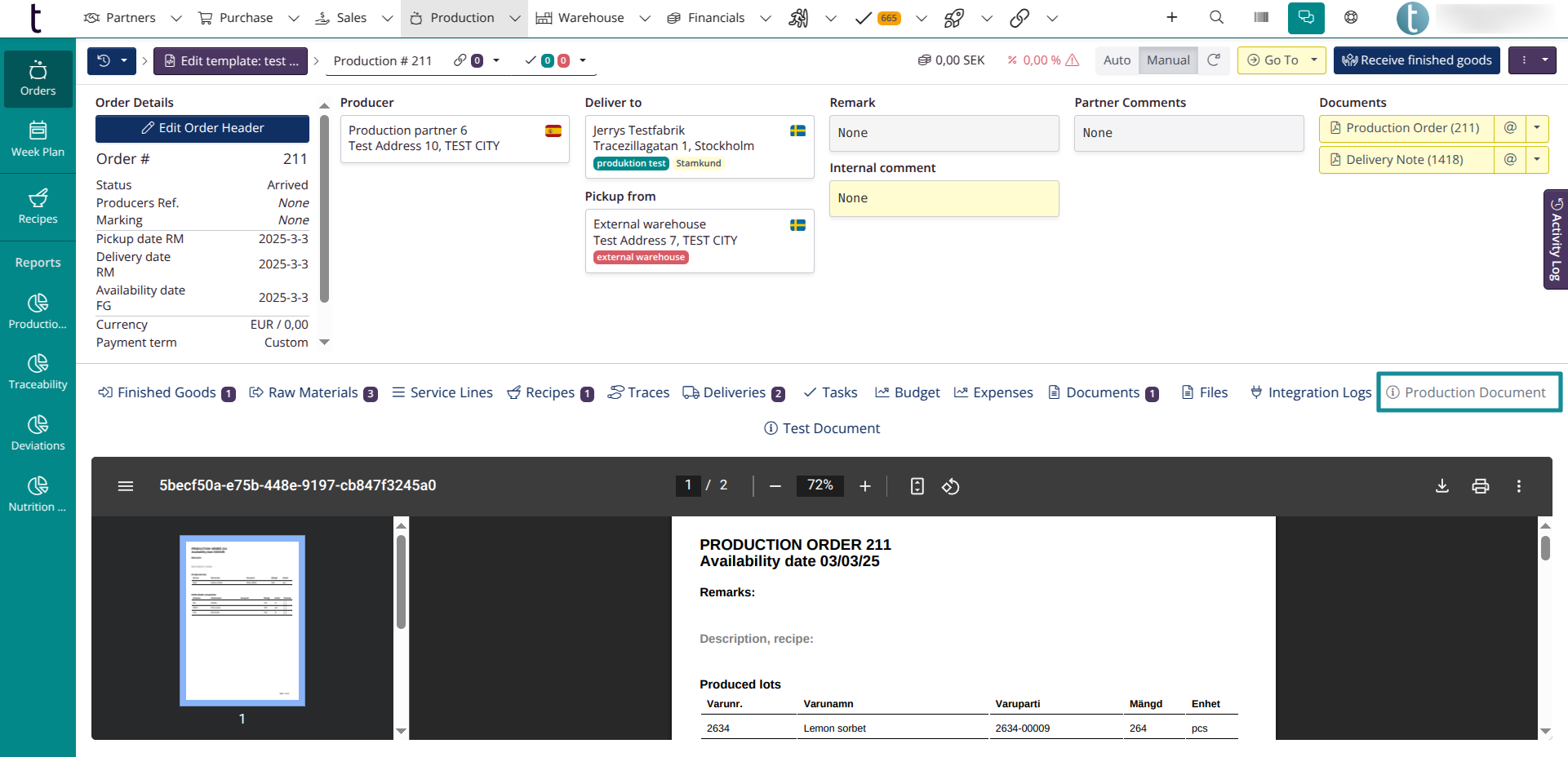 Custom tabs to orders: Example