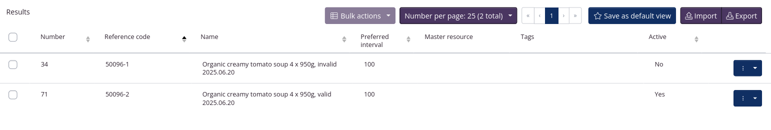 Inaktiver den gamle opskrift version