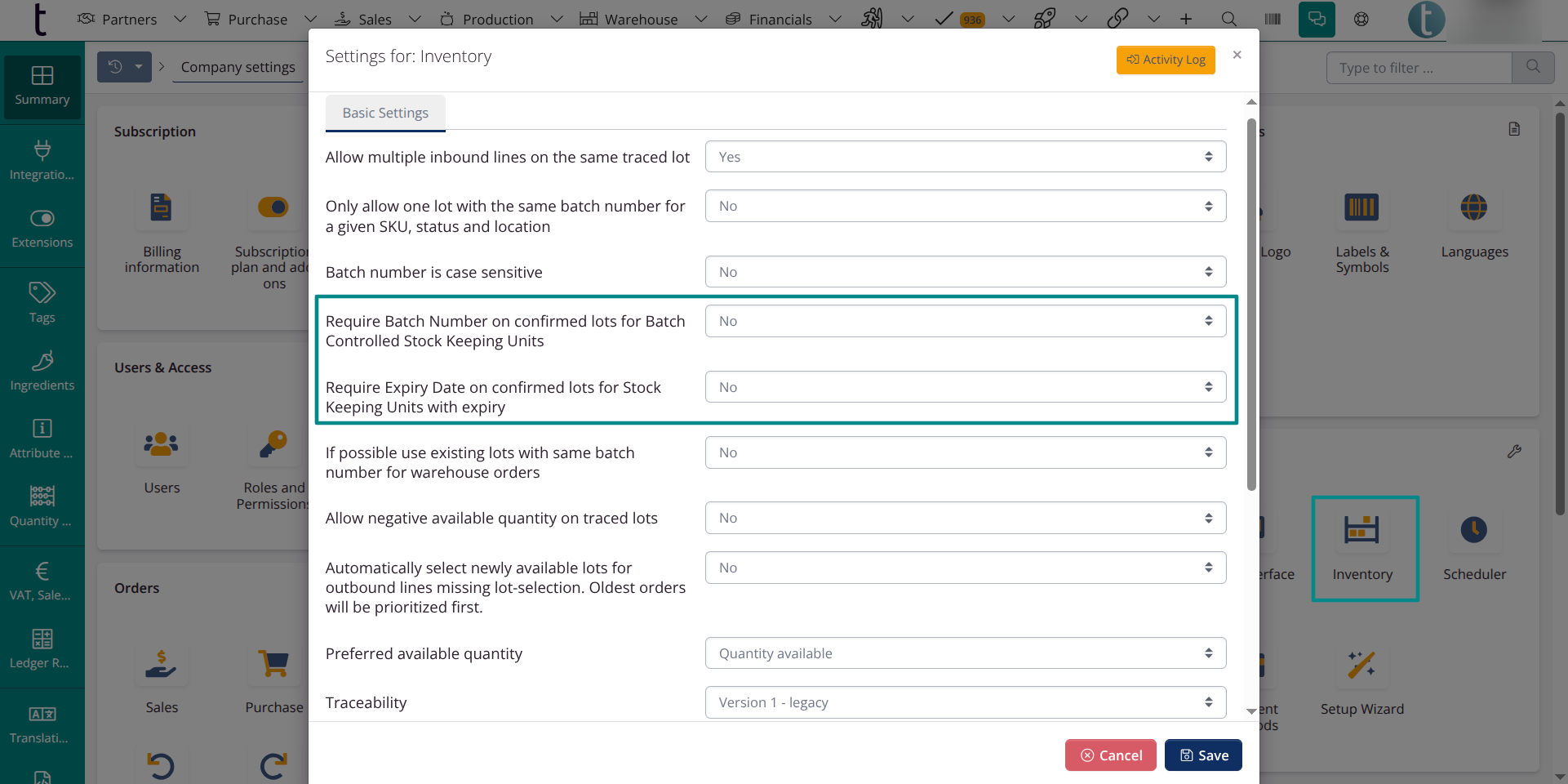 Require Batch Number and Expiration Date