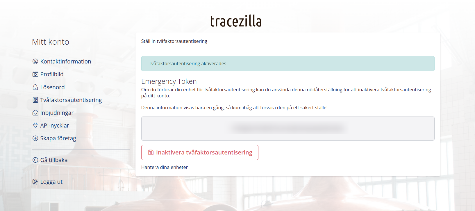 Aktivera tvåfaktorsautentisering: Steg 2