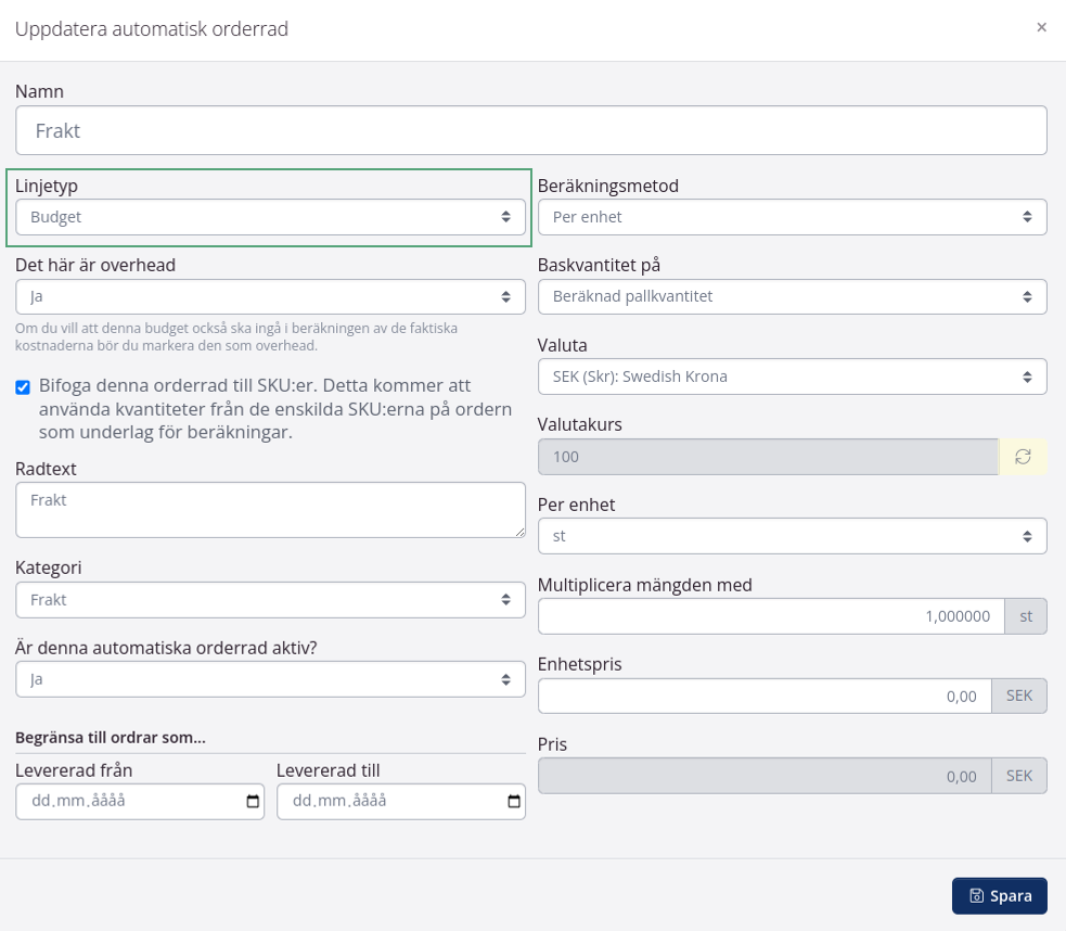 Automatisk budgetrad