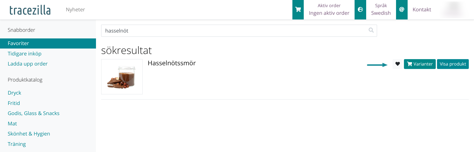 Favoritmarkering från sök