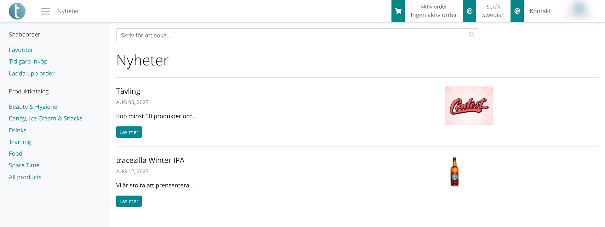 Uppdaterad nyhetssida