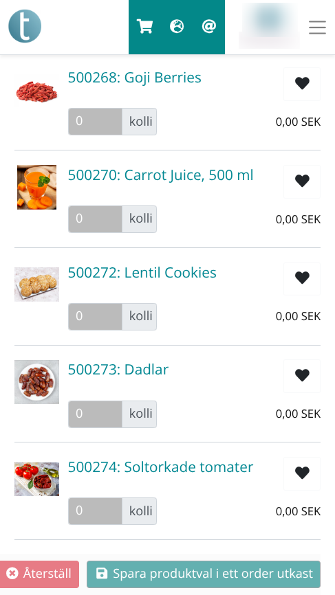 Egna menypunkter i mobilversionen