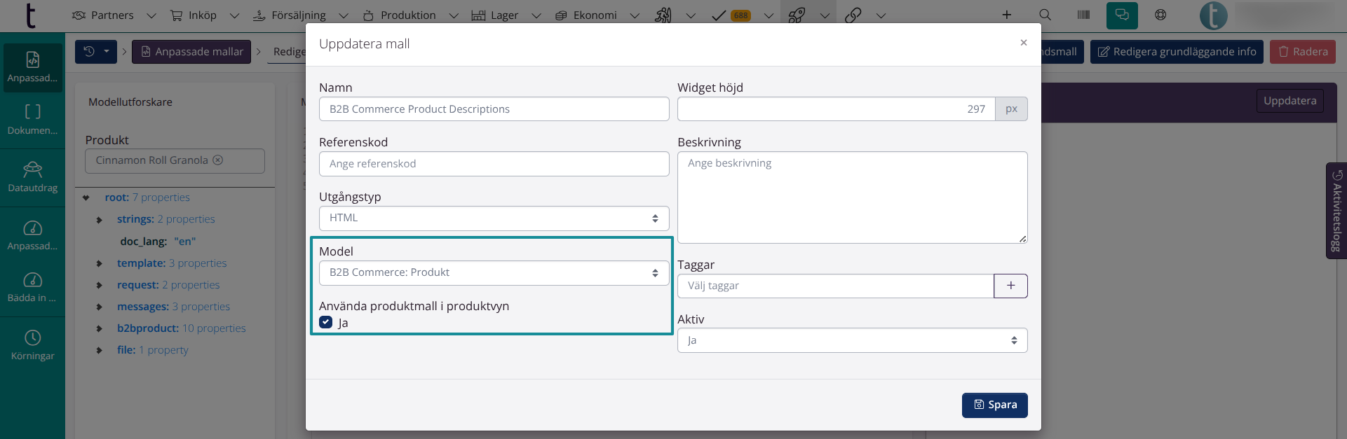 Produktbeskrivningar via Power Pack