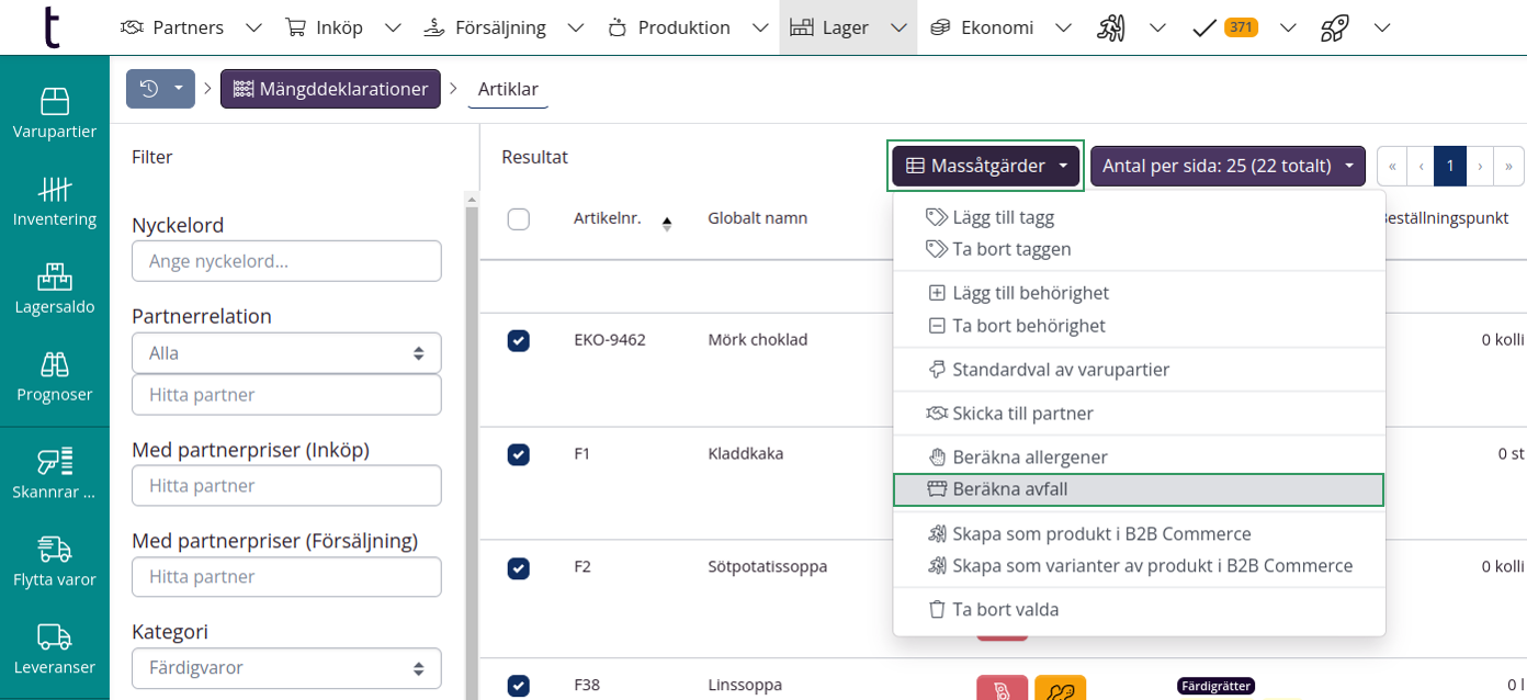 Beräkna förpackningsavfall
