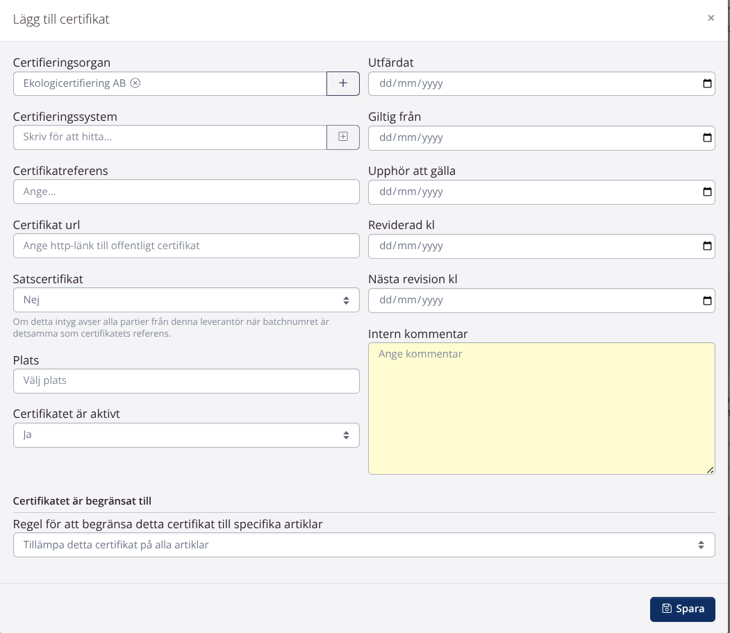 Lägg till certifikat
