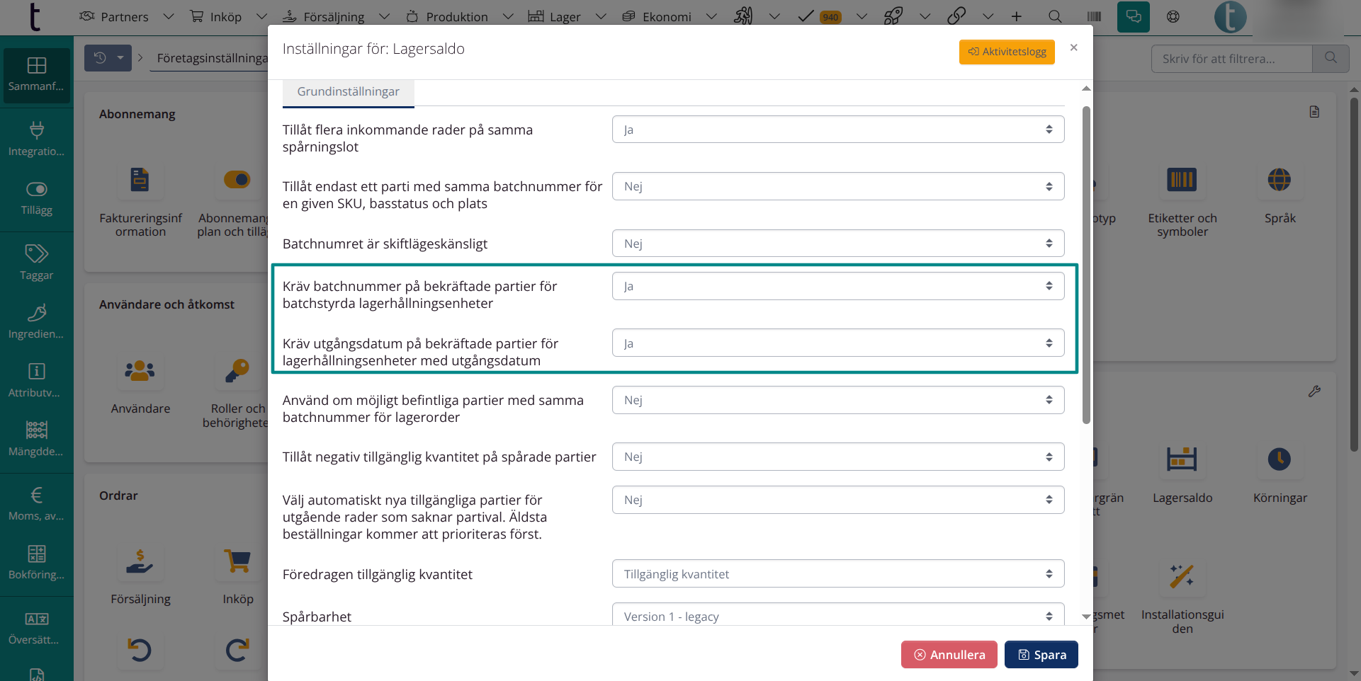 Kräv batchnummer och utgångsdatum