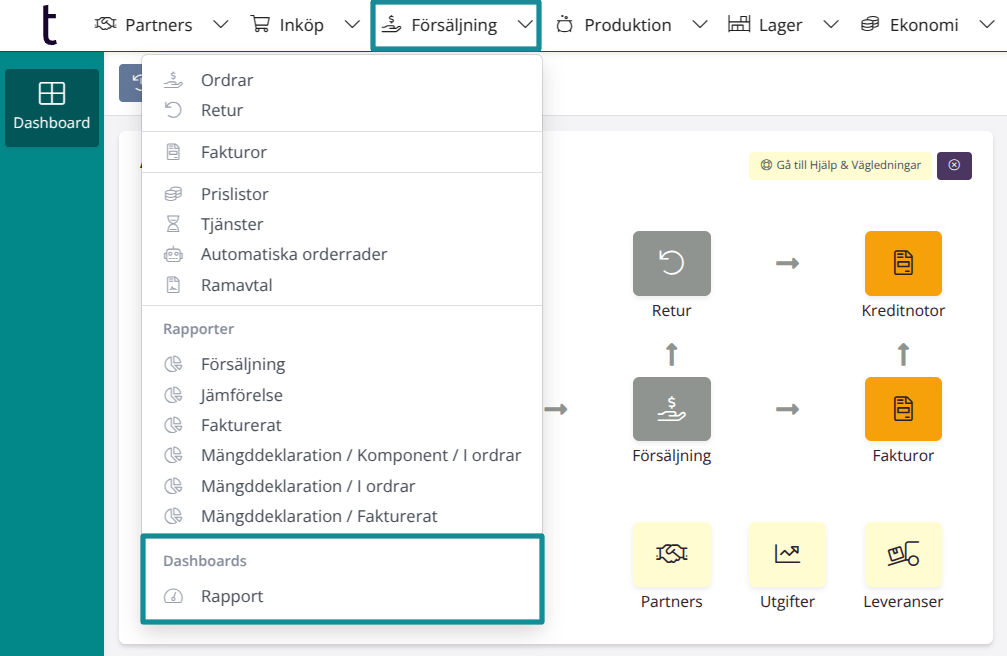 Exempel: egna menypunkter