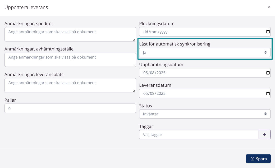 Uppgift för godkännande