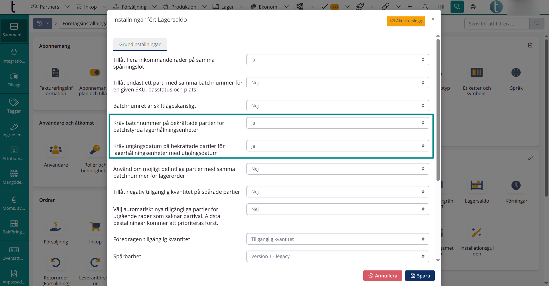 Kräv batchnummer och utgångsdatum