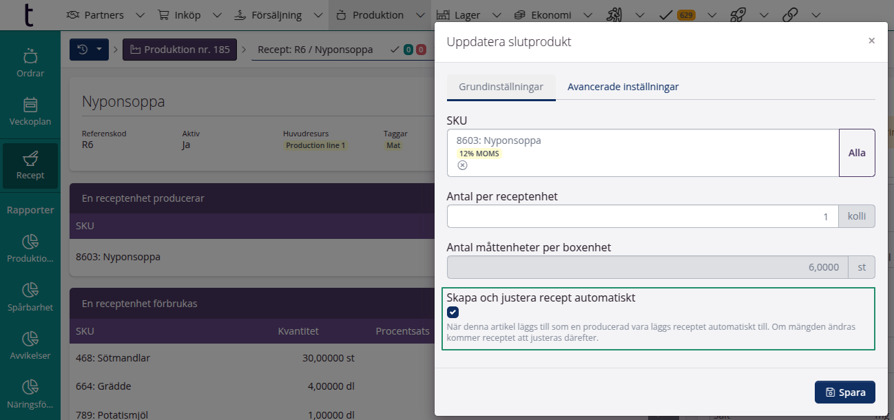 Recept: Autoinställning