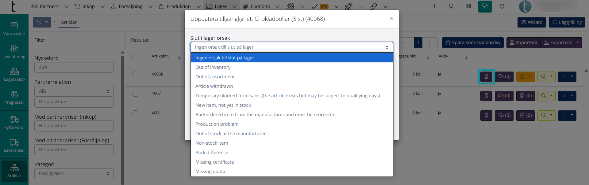 Kontaktuppgifter till lokationer: Steg 1