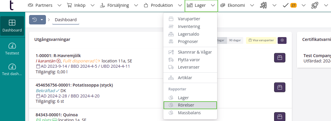 Lagerrörelsesrapport